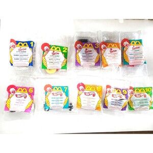 Vintage NEW NOS 1995 Mattel McDonalds Barbie/Hot Wheels set of 10